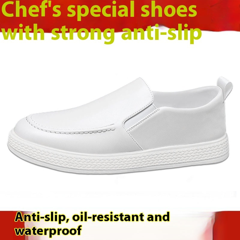 Summer New Men's One Pedal Kitchen Working Leather Shoes